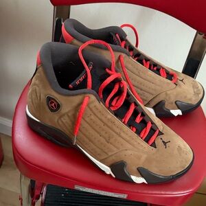 Jordan 14 Men's Brown and Red Sneakers size 8